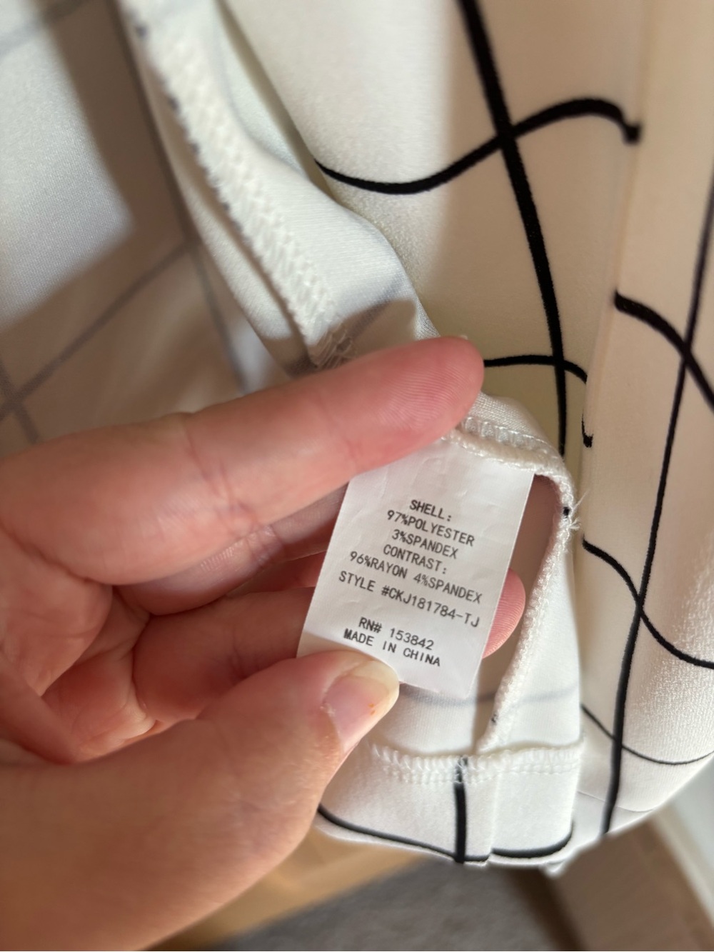 MELLODAY Black & Off White Plaid Long Trench Style Blazer - Picture 5 of 15